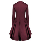 Women's Retro Irregular Vintage Hem Coat Button Zipper Jacket Tunic Casual Layered Coat - INSWEAR
